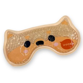 Cooling Gel Eye Mask with Plush Lined Back - Hot and Cold to Use - Cooling Glasses with Gel Beads - Cold Therapy for Swollen Tired Eyes, Dark Circles, Migraines (Shiba Inu)