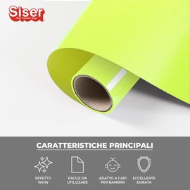 Siser® Glitter Neon Yellow, 30cm x 0,5mt, Vinile Termotrasferibile Termoadesivo Glitterato per la Personalizzazione dei Tessuti, Abbigliamento e Accessori, Hobby Creativi, Facile da Tagliare