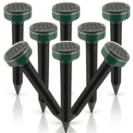 2026 Upgraded Solar Mole Repellent,8 Pack Ultrasonic Gopher Repellent Stakes for Lawn & Garden,Waterproof Vole Deterrent for Mole,Gopher,Groundhog,Chipmunk,Mole Repellent Solar Powered