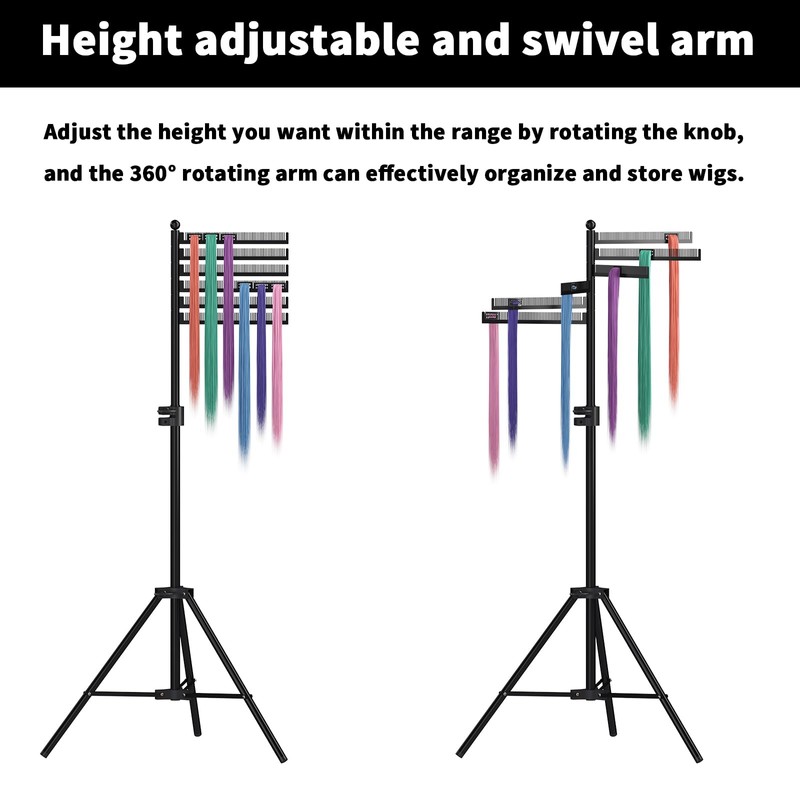 ikare Hair Extension Holder Tripod - Height Adjustable Braiding Rack