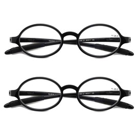 IEYELUUK Lightweight Reading Glasses for Men & Women, Blue Light Blocking Computer Reader, Retro Vintage Oval & Round Style, Anti-Glare Flexible Design +1.25