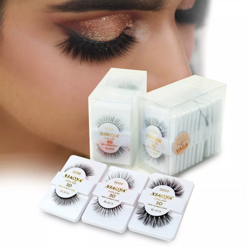 Vaga 12 Pares Pestañas Postizas 3d Naturales Volumen