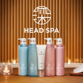 Deep Experience Head Spa by H&S Relaxing x Urushi Shampoo and Treatment Pump Set, 15.2 oz (435 g) + 15.2 oz (435 g)