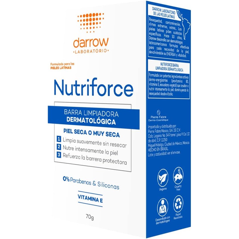 Darrow Nutriforce, Jabón en Barra, Piel Seca, 70g