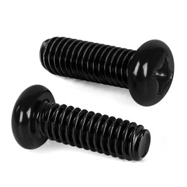 M5 x 20mm Pan Head Machine Screws, Cross Screw, 304 Stainless Steel, Black Finish, 50 PCS