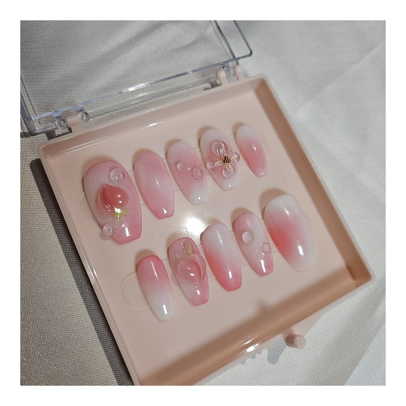Popular with rave reviewsPeach in the drizzle[Handmade nail tip] -