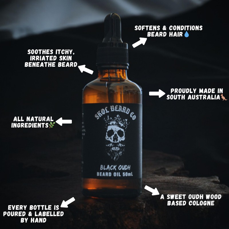Skol Beard Co Premium Beard Oil in Black Oudh, 50mL