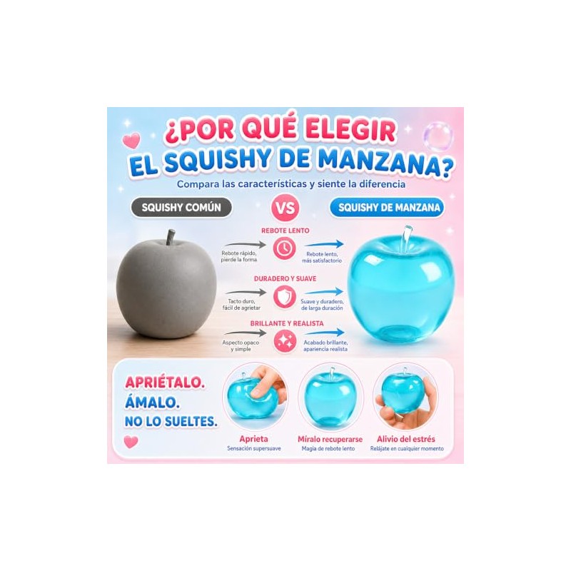 Squishy de Levantamiento Lento, con Bolas de Estrés, Apple Squishy