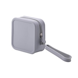 CXYANG Travel Silicone Makeup Bag Toiletry Bag for Women and Men, Aesthetic Waterproof Cosmetic Pouch (Grey, M)