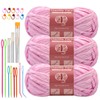 LUNARM Chenille Yarn for Crocheting Knitting, 3 Skein 263 Yard