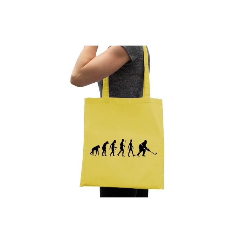 Evolution Ice Hockey Cotton Bag - Hockey Ice Puk Yellow