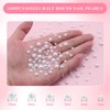 1200PCS Half Round Pearls for Crafting, White Mixed Sizes Flatback