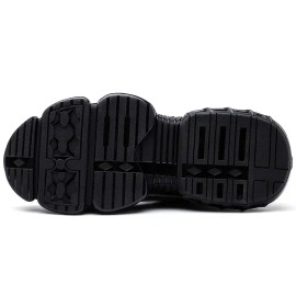 Mens Steel Toe Anti-Puncture Breathable Safety Shoes Mens Anti-smash Anti-slip Protective Factory Site Safety Work ShoesColor: Grey, EUR Size: 44