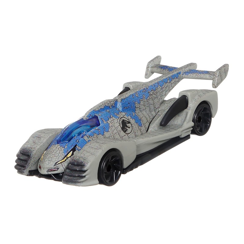 Hot Wheels Character Cars Velociraptor Blue, Toy Vehicle for Ages