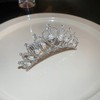 Jumwrit Silver Pearl Rhinestone Crown Hair Comb Glitter Princess Wedding