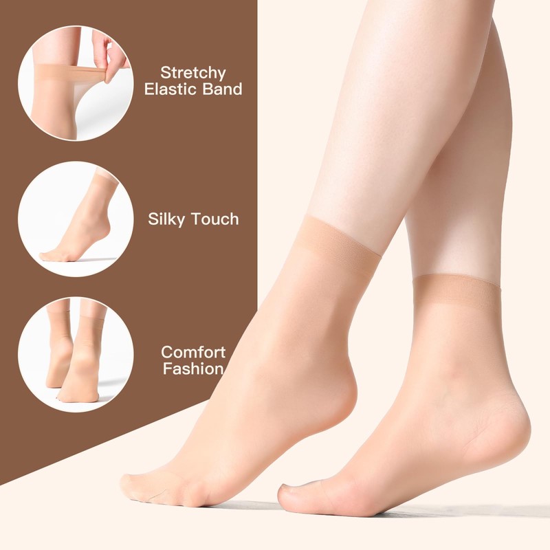 MANZI Women's Black (6 Pairs) Natural Nude (6 Pairs) Ankle