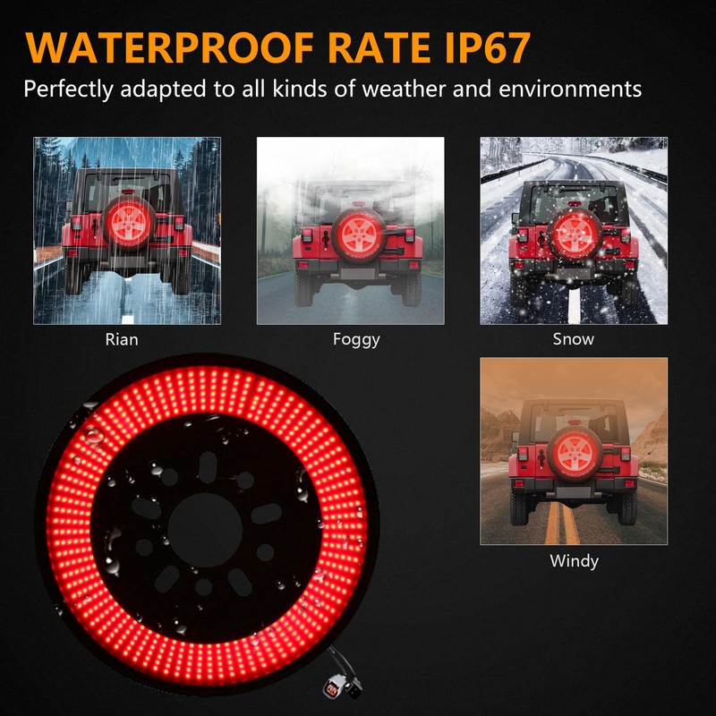 OFFROAD GAMERS Spare Tire Brake Light for Wrangler JK JKU