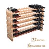 Yimisya Wooden Wine Rack, 6 Tier Stackable Wine Rack, Sturdy