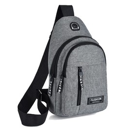 Brymthy Sling Backpacks Chest Shoulder Crossbody Purse Surper Light Handbag for Travel Running Cycling for Men, Grey 1, Medium, Sling Backpacks Chest Purse