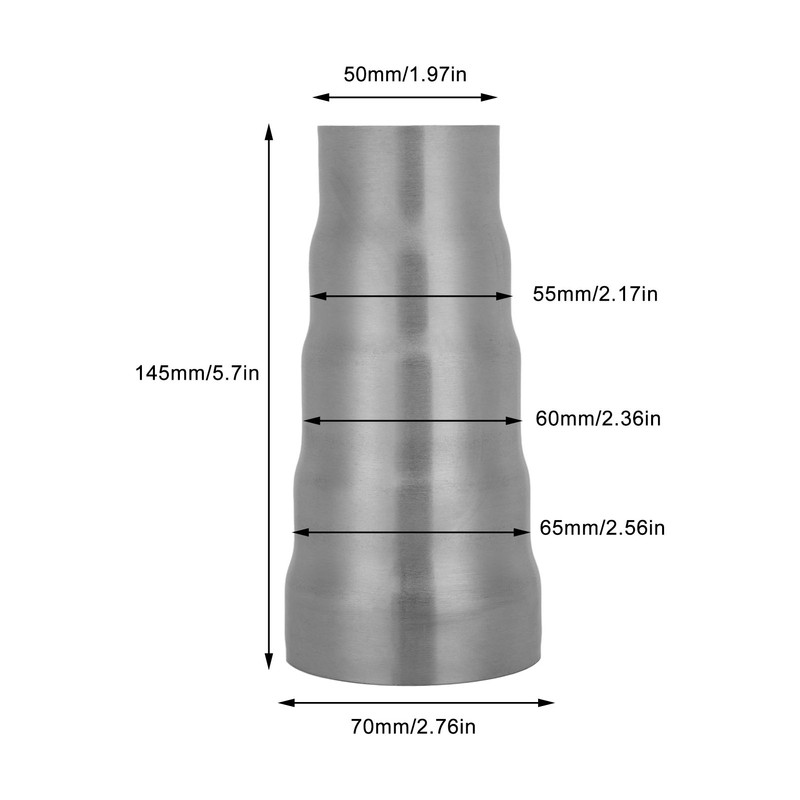 50mm‑70mm Cone Exhaust Pipe Connector 5 Step Reducer Adapter Iron
