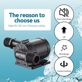 Submersible Water Pump DC 12V 180 Degrees Low Noise Mini Immersion Pump 12m Lift Brushless Motor 700L/H Boost Water Pump for Desktop Dishwasher / Fountain Aquarium / Water Heater