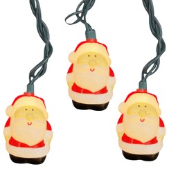 Romasaty 8.5FT Santa String Lights,Christmas Lights with 10 Cute Santa Head,Connectable Christmas Light for Indoor Outdoor Party Holiday Xmas Decor