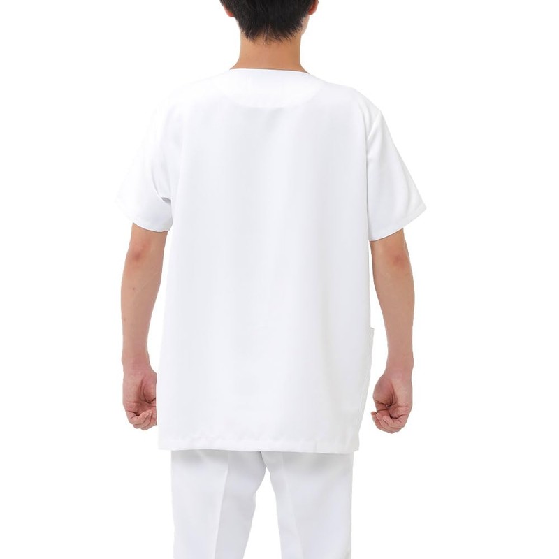 Nano Universe NU2538 Men's Scrub Open Jacket, Front Zipper, Stretch,
