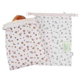 ORORIN Beeswax Bread Bags for Sourdough,Reusable Linen Waxed Sourdough Bread Bags for Homemade Bread,Bread Storage Container to Keep Fresh,Zipper Freezer Bags,Sourdough Accessories (2-Pack)