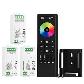 BTF-LIGHTING 5050SMD FCOB COB RGB RF Remote Control RC03RFB & 3PCS C03RF LED Tuya LED Controller Kit 4 Zones RF 2.4GHz Wireless Group Control PWM RGB (+ R G B) 4pin LED Strip DC5V DC12V DC24V