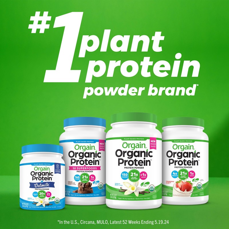 Orgain Organic Vegan Protein Powder, Vanilla Bean - 21g Plant