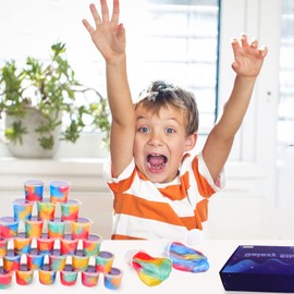 D'ALBA Slime Kit, 28 Pack Galaxy Slime Bulk, Party Favor for Kids, Non Sticky, Stress Relief, Super Soft Putty Slime Toy for Girls & Boys, Birthday Gift, Christmas Stuffer