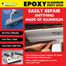 STAR BRITE Epoxy Aluminum Putty Stick - Make Fast, Permanent Repairs - Even Underwater - Aluminum 4 OZ. (087004)