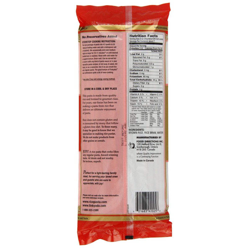 Tinkyada Brown Rice Fettucini Gluten Free, 14-Ounce (Pack of 6)