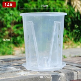 5-Pack Clear Plastic Orchid Pots with Drainage Holes - 14cm Pots for Plants, Ideal for Orchids and Other Flowers
