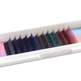 Scala 5 Colors Mix Gradient Rainbow Colorful 12 Rows/tray C Curl 0.10 Flash Eyelash Extension Nature Long Gradient Mink False Individual Eye Lashes Makeup Mink Fake False Eyelashes (8mm)