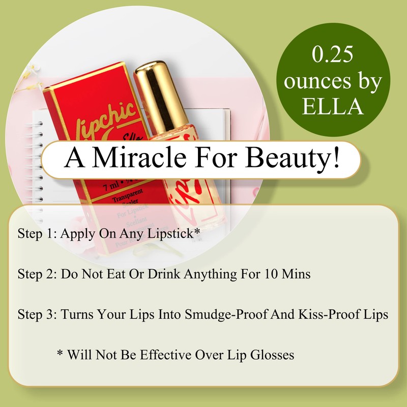 Ella International Lip Chic – 6-Pack All-Day Lipstick Sealer, Smudge-Proof