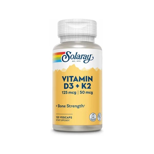 Solaray Vitamin D3 + K2 (120capsulas) Hecho En E.u. Sabor