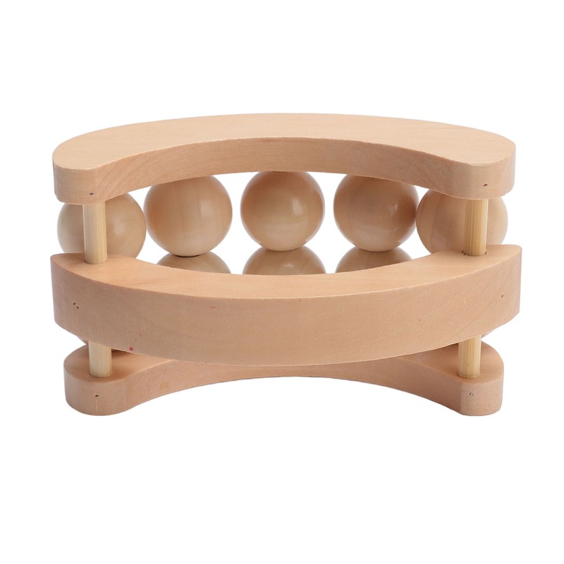 Wooden Massage Ball Roller with 10 Beads Deep Tissue Relief