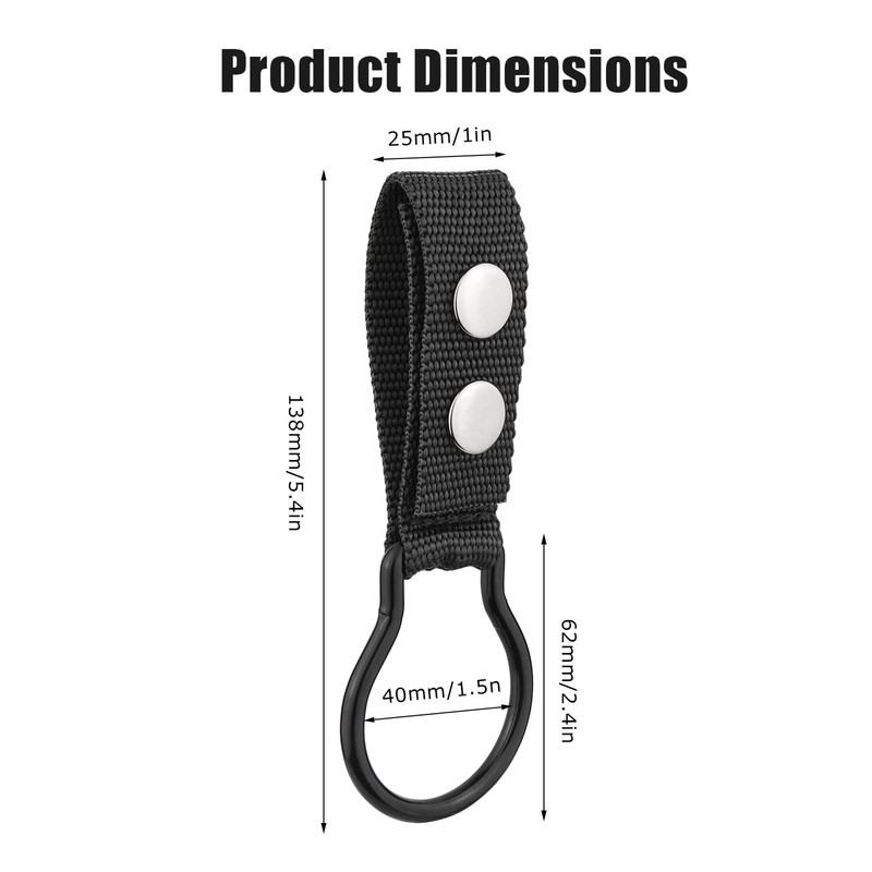 UIInosoo Nylon Dual Snap Clip Flashlight Ring Holder for Duty