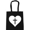 Hippowarehouse Heart Cross Tote Shopping Gym Beach Bag 42cm x38cm,