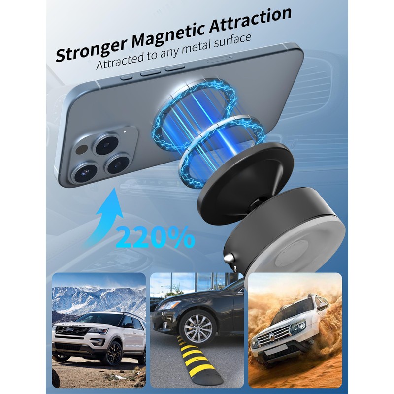 ALTERIFE Vacuum Magnetic Phone Holder Stand (Black)