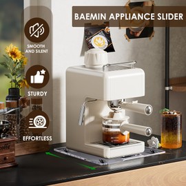 Acrylic Appliance Slider with Rubber Wheels, Sliding Tray for Heavy Kitchen Appliances, Coffee Maker Slider Tray for Counter, Countertop Moving Tray Accessories for Kitchen - 9.8" x 14" (Clear)