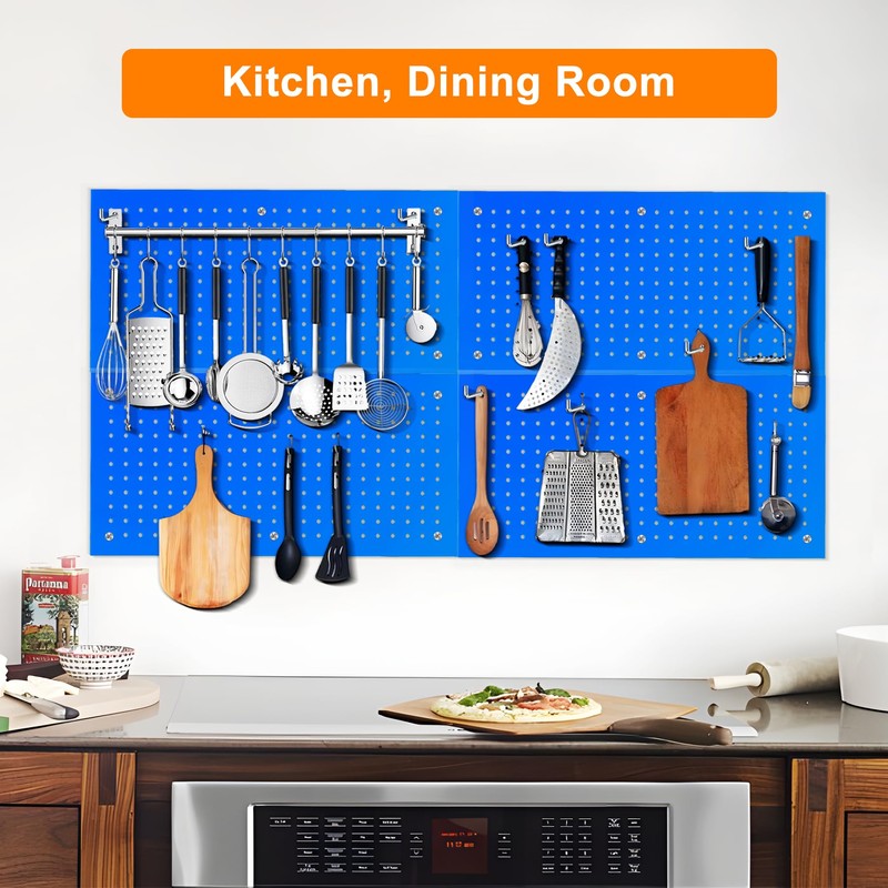 Metal Pegboard Panels 24" x 12" 4 Pack Heavy Duty