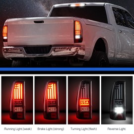 LED Tail Light +3rd Third Brake Light Fit for Chevy Silverado 1500 2500 99-02, 1500HD/2500HD 01-02, Fit for GMC Sierra 1500 2500 99-03, 1500HD 2500HD 01-03, High Mount Stop Light Rear LED Taillight