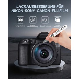 Peppery Grey Touch Up Pen - Compatible with Metal Camera Bodies Repair Pen for Quick Repair of Case Scratches on SLR & System Cameras, Includes Spare Tip