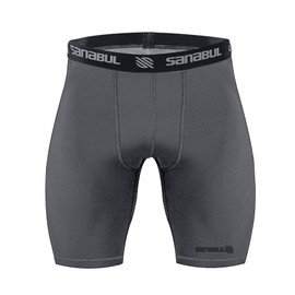 Sanabul Mens Compression Shorts for Martial Arts BJJ Grappling Nogi Shorts - Charcoal Grey, X-Large