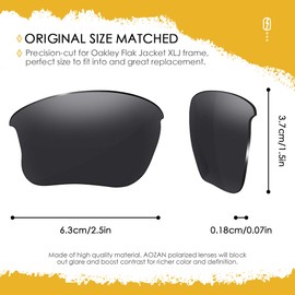 AOZAN ANSI Z87.1 Replacement Lenses Fits Oakley Flak Jacket XLJ OO9009 Sunglasses, Onyx Black Polarised