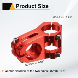 sourcing map 31.8mm Bike Stem 45mm Aluminum Alloy Bicycle Handlebar Stem with Hex Wrench for Mountain Road Bike BMX MTB Cycling, Sand Bright Red