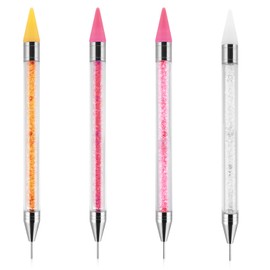 Lusofie 4 Pack Wax Pen Rhinestone Picker Pen Diamond Art Pen Double-Ended Diamond Paintings Accessories Pens for DIY Crafts Drawing Home Salon Nail Art
