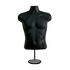 DisplayTown Male Mannequin Torso with Metal Stand Hollow Back Body